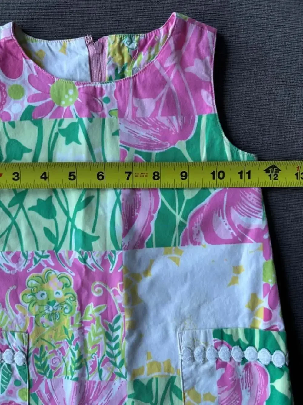 Lilly Pulitzer 3T Toddler Girls Classic Shift Patchwork Dress Lion Tulip Print